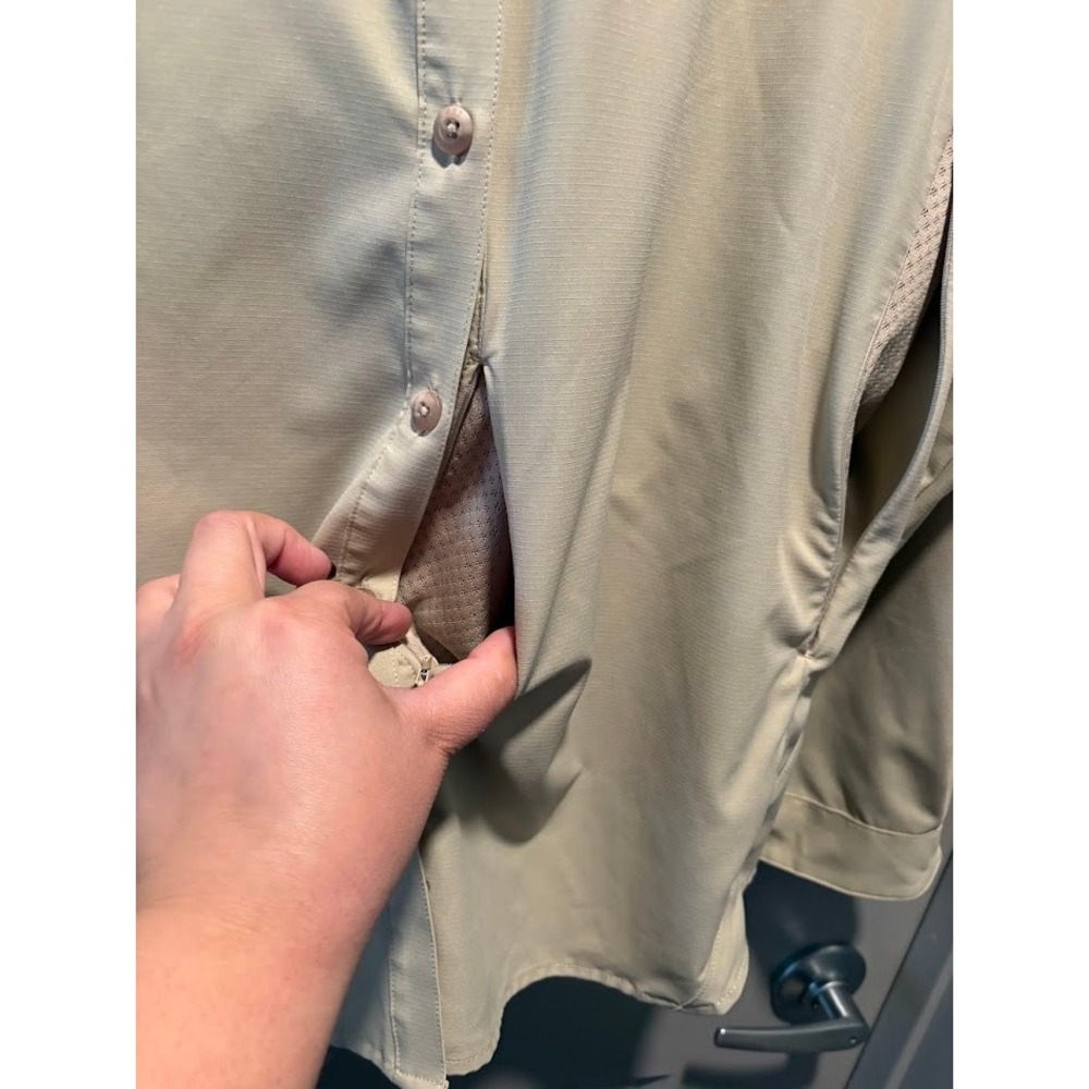 REI Co-op Sahara Womens XL Long Sleeve Hiking Shirt Tan Khaki Ventilated Ripstop - Picture 5 of 13